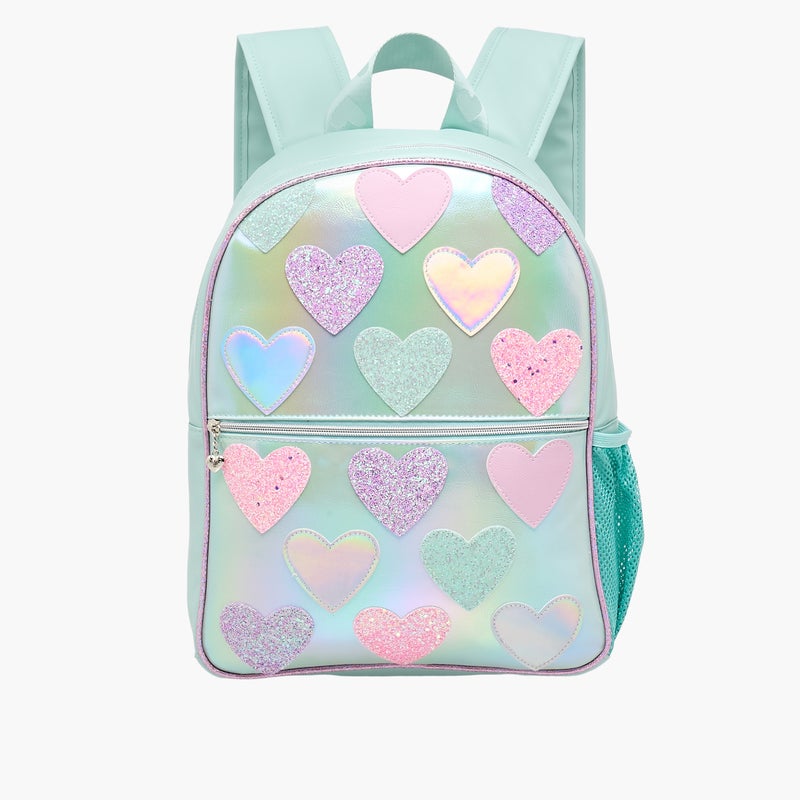 OMG Backpack - Hearts metallic-15.5In-2 Cnmprt (Pvc) Blue \ 31.115X10.16X39.37 - Image 1